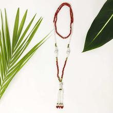 White/Red Bead Woven Pote Necklace For Women