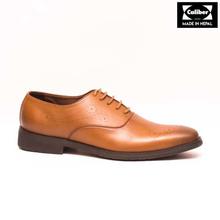 Caliber Shoes Leather Tan Brown Lace Up Formal Shoes For Men - ( 443 L)