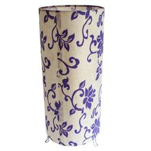 Flower Patches Round Designed Medium Lamp Stand With Holder - White/Purple