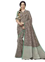 Stylee Lifestyle Brown Banarasi Jacquard Saree -1942