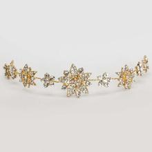 Golden Floral Design Rhinestone Hair Accessories For Women