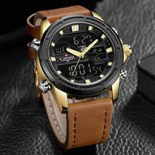 NaviForce Dual Time Luxury Golden/Black Sport Watch (NF9138)