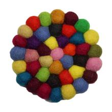 Castello Multicolored Circular Felt Ball Coaster