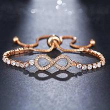 Stone Studded Infinity Bracelet with Adjustable Strap For Women- (BT_031)