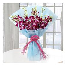 10 Orchid With Non Woven Paper Packing Bouquet