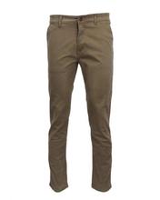 Khaki Cotton Solid Chinos For Men