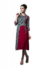 Stylee Lifestyle Maroon Rayon Printed Kurti (5037)