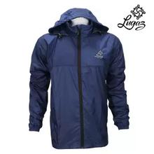 Royal Blue Polyester Solid Windcheater For Men