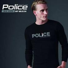 Police B354 Big Size Round Neck T-shirt For Men- Black