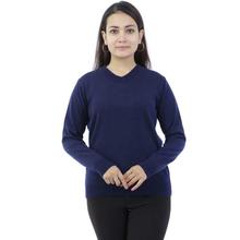 Navy Blue V-Neck Sweater For Women