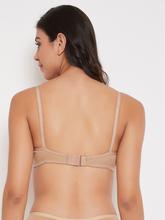 Clovia Non-Padded Non-Wired Full Cup T-shirt Bra in Beige - Cotton Rich