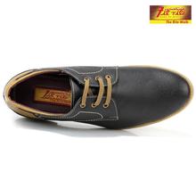 FITRITE Leather Lace Up Casual Shoes For Men- Black/Brown