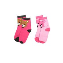 Combo Of 2 Pair Printed Socks For Kids -Blue/Pink