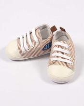 Brown Strip Canvas Shoes for Toddler Boy 12 M - 18 M