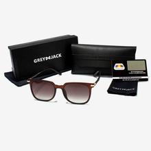 GREY JACK Polarized  Cat Eye Wayfarer Design in Shaded Brown Lens Sunglass (Unisex)