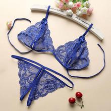 Sexy Lingerie Set Women Lace Strappy Push Up Bra Set