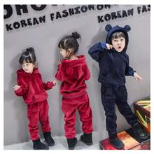 Kids Velvet Hooded Clothing Set FREE DELIVERY