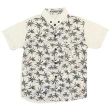 White/Black Palm Trees Printed Shirt For Boys