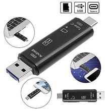 3 in 1 Type-C To Micro SD Card Reader With USB Port-Black
