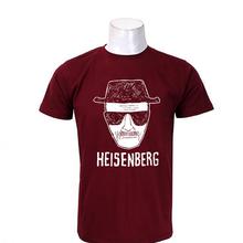 Wosa - Maroon Round Neck Heisenberg Print Half Sleeve Tshirt for Men