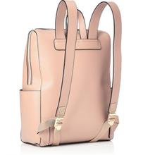 Legato Largo Pink Beige Solid Zippered Backpack For Women