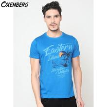 Oxemberg  Blue Printed T-Shirt For Men