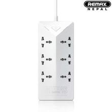 REMAX RU-S4 4.2A Electrical Power Strip Socket With 6 Outlets Plug & 5 USB Port - Black