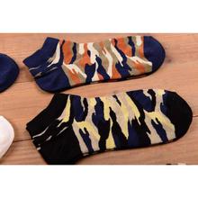 New fashion Low Cut Socks for Men Summer Camouflage Cotton socks