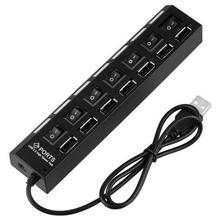 Generic 7-Port USB Hub with ON/OFF Switch- Black