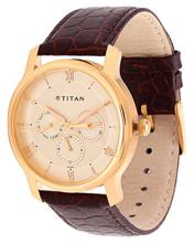 Titan Classique Analog Champagne Dial Men'S Watch - 1618Yl01