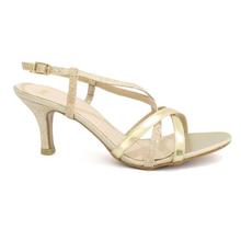 DMK Golden Glittery Open Toe Ankle Strap Shoes For Women - 12136