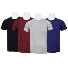 Pack Of Four Solid T-Shirt For Men-(Grey/Maroon/White/Navy)