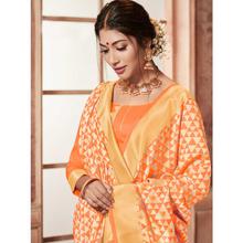 Stylee Lifestyle Orange Banarasi Silk Jacquard Saree - 2117