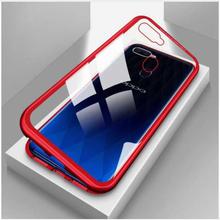 Magnetic Adsorption Aluminum Bumper Case For Oppo F9 -Red