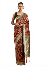 Stylee Lifestyle Red Banarasi Silk Jacquard Saree - 2074