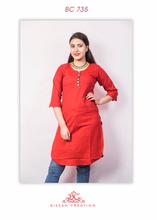 Maroon ethnic  linen kurti