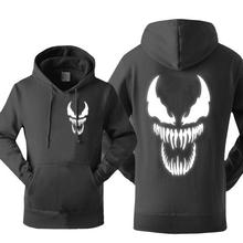 Spiderman Venom Hoodie Men Movie Night Glow Hooded