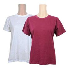 Pack Of 2 Cotton T-Shirt For Women -White/Maroon