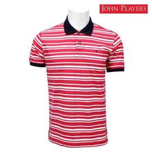 John Players Red Cotton Polo T-Shirt For Men JS28525