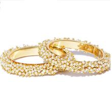 Gold Plated Pearl Studded Bracelet Bangles Set For Women and Girls