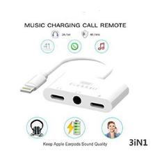 EARLDOM 3 IN 1 IPHONE HEADPHONE ADAPTER, DUAL LIGHTNING+3.5 MM JACK EARPHONE SPLITTER