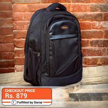 Black Solid Laptop Backpack - (Unisex)