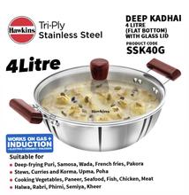 Hawkins SSK40G Tri-Ply Stainless Steel Induction Compatible Deep Kadhai -28cm / 3mm Thick