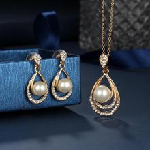 17KM Brinco Bridal Simulated Pearl Jewelry Sets Women