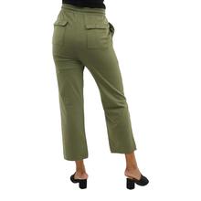 Green Cotton Back Pocket Design Trouser For Women