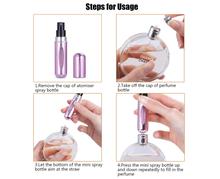 Perfume Refillable bottle, Perfume atomiser perfect for travel, Portable Mini Refillable Bottle(5ML)