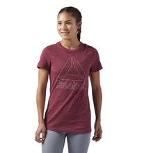 Reebok Maroon Marble Logo Short Sleeve T-Shirt For Women - CF8638