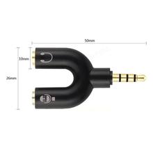 Y Shape 3.5mm Audio Jack To Headphone Microphone Splitter Converter Adaptor- Assorted Color