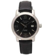 Rhythm Black Dial Leather Strap Watch For Men-A1303L02