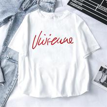 2019 Fashion Cool Print Female T-shirt White Cotton Women